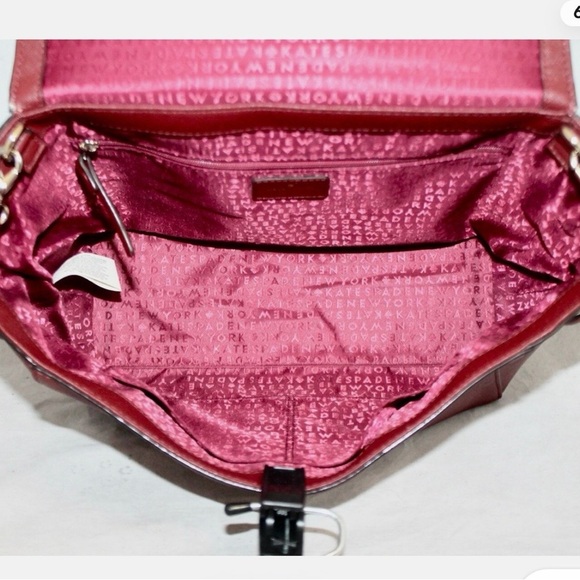 Kate Spade Maroon Leather Way Lilah Top Handle Bag, Card Holder - Picture 13 of 14
